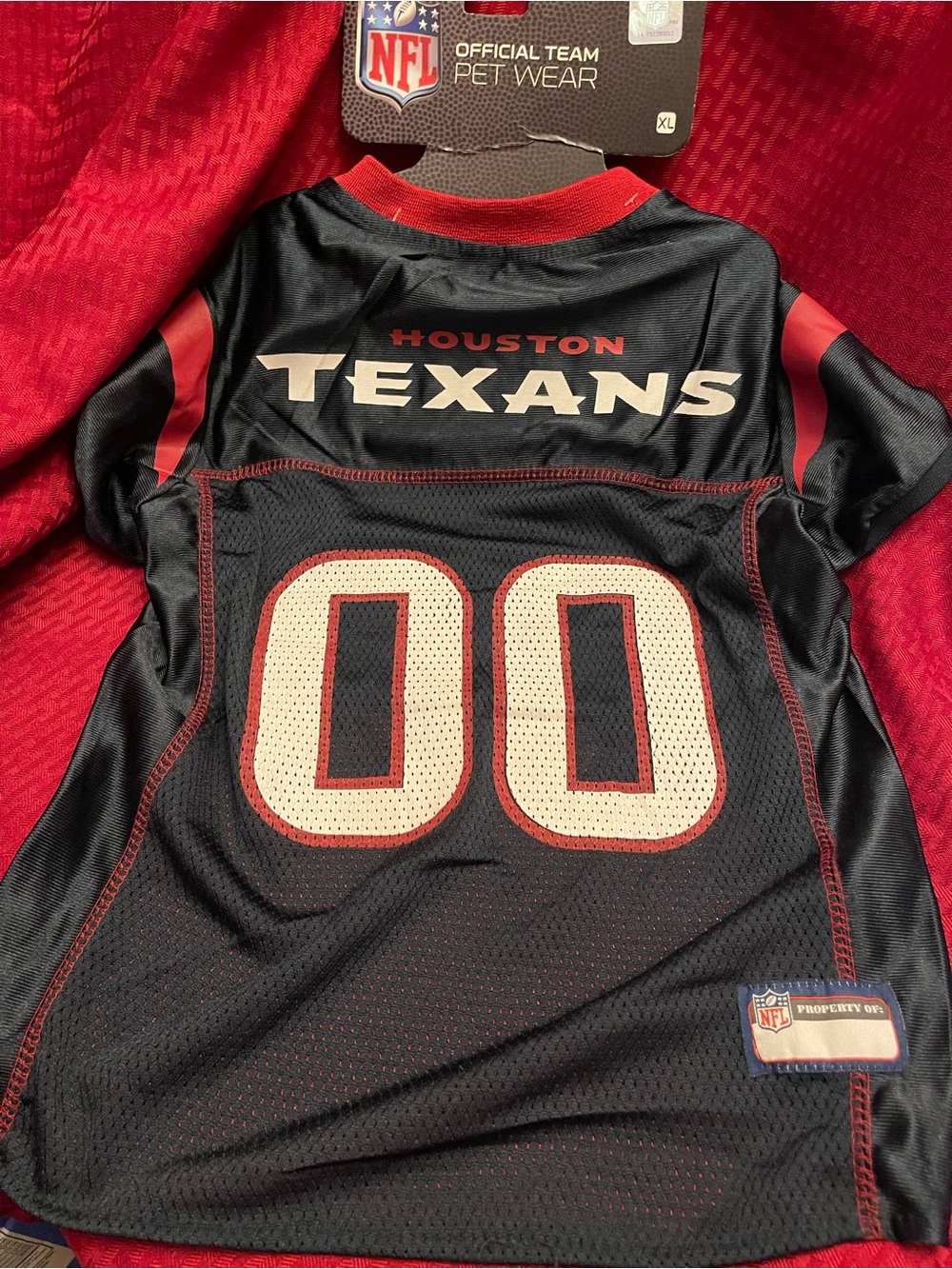 NFL Houston Texans Pet Jersey - Black & Red